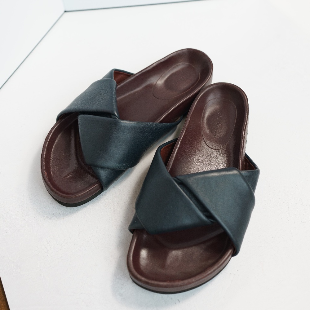 CELINE Twist Leather Mules | Slide Sandals | Black | 38 / 8.5 - Picture 2 of 10